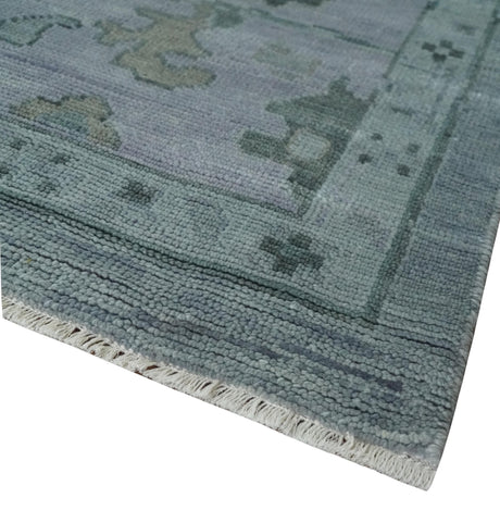 Antique style Gray and Silver Hand Knotted Multi Size Oushak Wool Area Rug