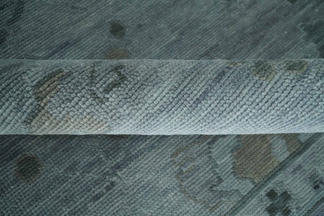 Antique style Gray and Silver Hand Knotted Multi Size Oushak Wool Area Rug