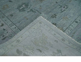 Antique style Gray and Silver Hand Knotted Multi Size Oushak Wool Area Rug