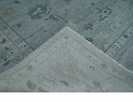 Antique style Gray and Silver Hand Knotted Multi Size Oushak Wool Area Rug