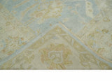 Antique style Gray, Beige and Olive 9x12 Hand knotted Oushak wool Area Rug