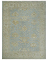 Antique style Gray, Beige and Olive 9x12 Hand knotted Oushak wool Area Rug