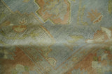 Antique style Gray, Rust and Green Hand Knotted 8x10 Oriental Oushak wool Area Rug