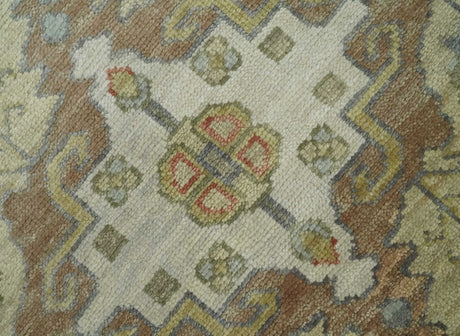 Antique Style Green, Ivory and Beige Hand knotted Heriz Serapi Multi Size wool Area Rug