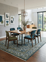 Antique Style Hand Knotted Teal, Gray and Green Traditional multi Size wool rug