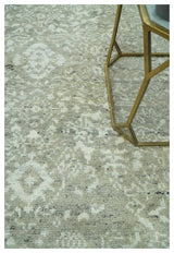 Antique style Ivory and Beige Hand Knotted Traditional Design 5x8 wool Area Rug
