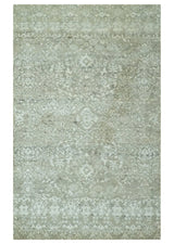 Antique style Ivory and Beige Hand Knotted Traditional Design 5x8 wool Area Rug