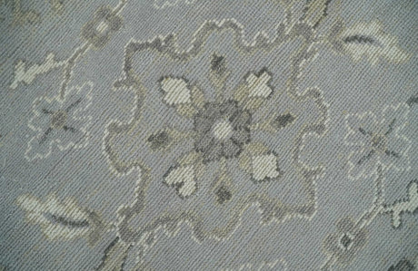 Antique Style Silver And Beige Modern Oushak wool Area Rug