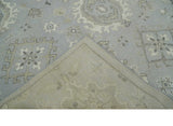 Antique Style Silver And Beige Modern Oushak wool Area Rug