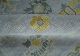 Antique Style Silver and Gray Traditional Hand knotted Oushak Custom Made wool Rug