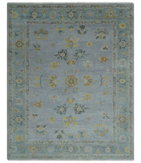 Antique Style Silver and Gray Traditional Hand knotted Oushak Custom Made wool Rug