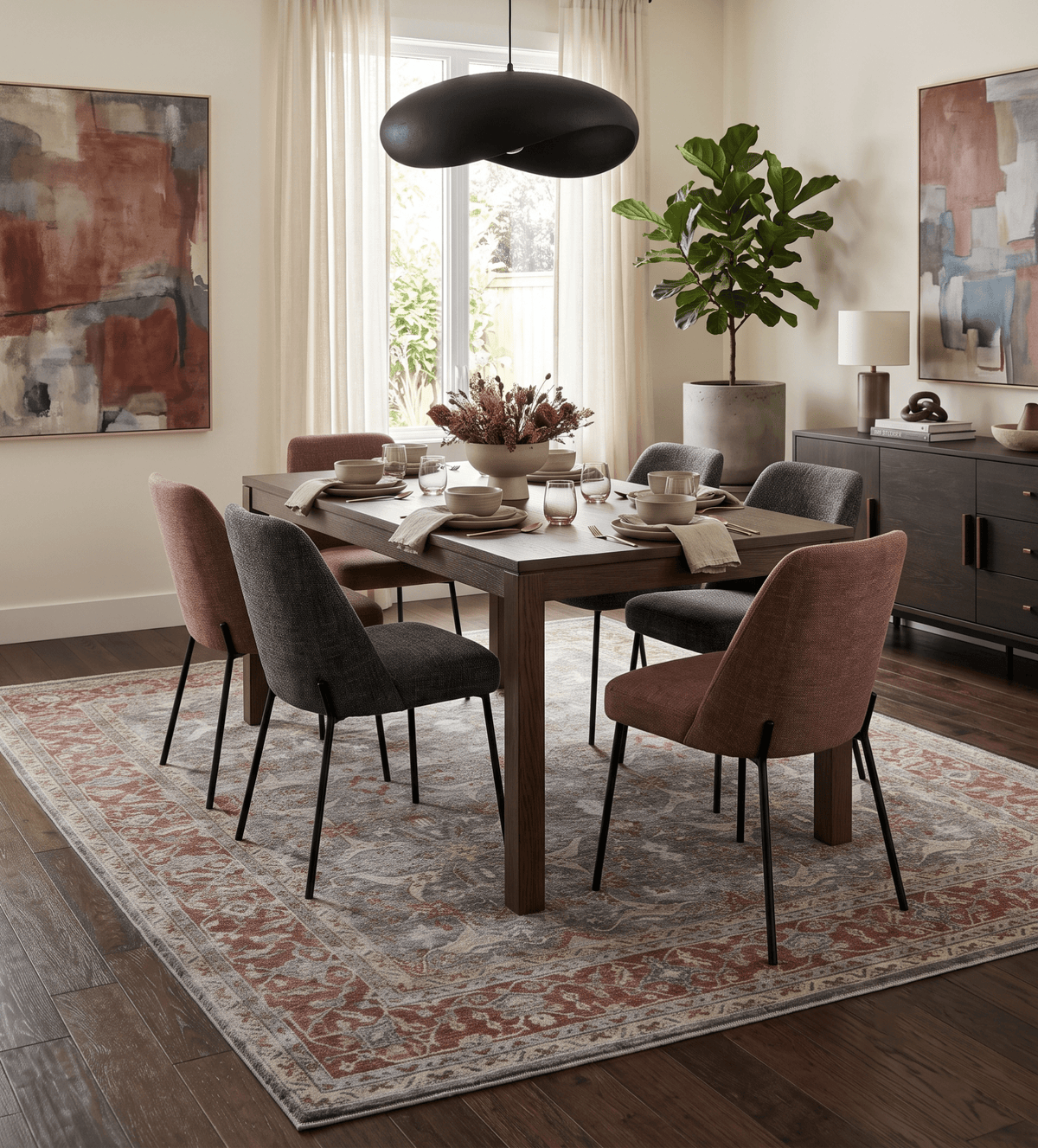 Antique Style Vintage Finish Low Pile Hand Knotted Gray, Silver and Rust Traditional Oushak Wool Rug