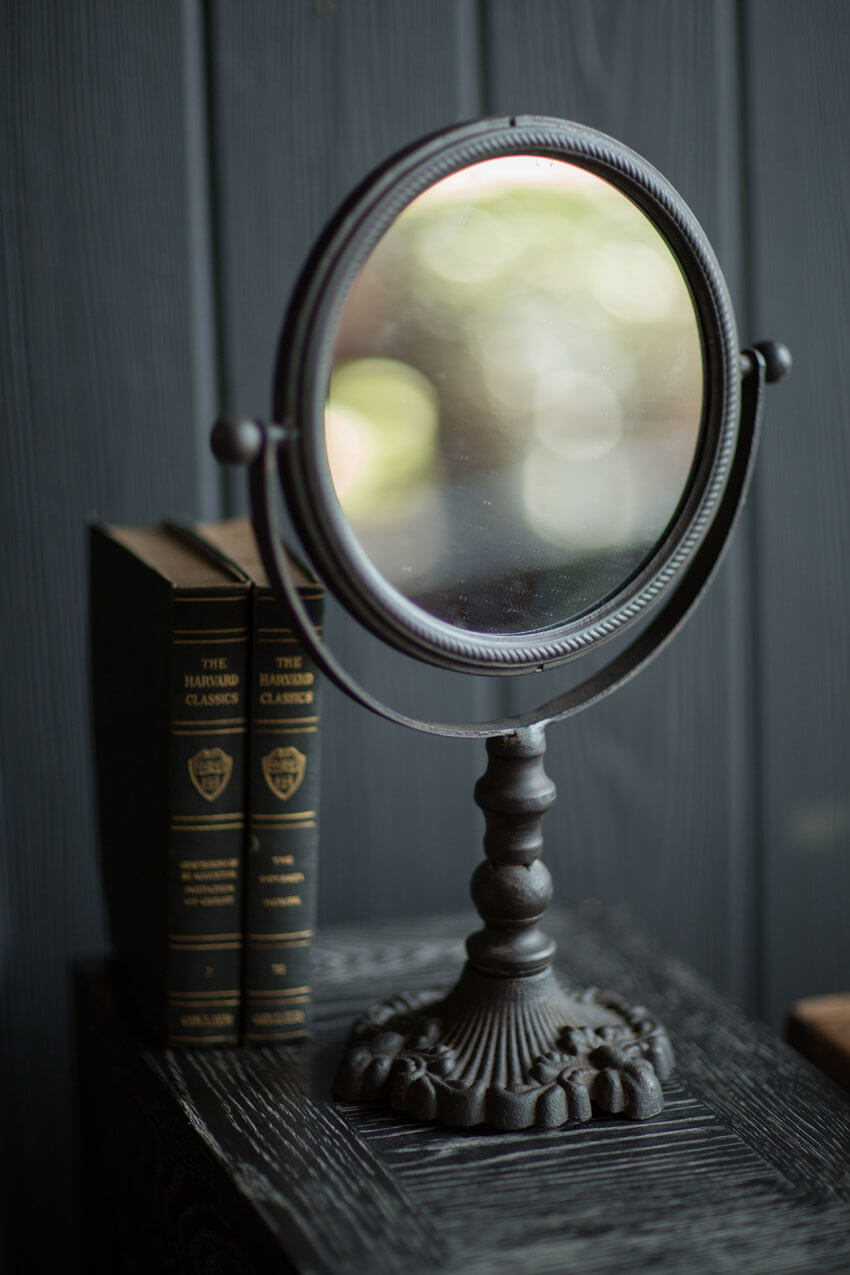 Antique Swivel Tabletop Makeup Mirror-Mirror-Parc Decor