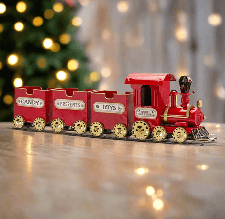 Antique Toy Train on Track Christmas Decor-christmas decor-Parc Decor