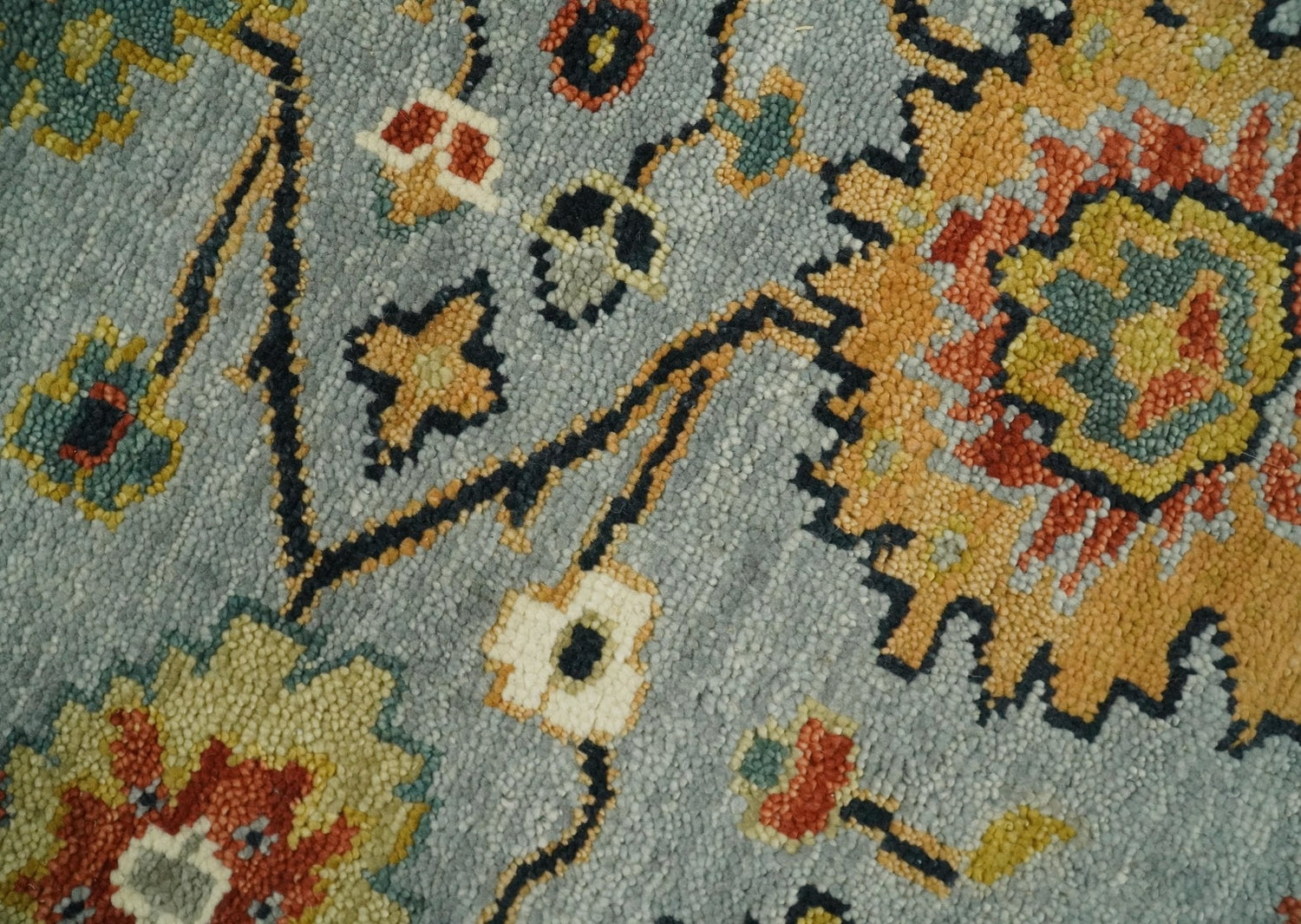 Antique Traditional Gray and Ivory Vintage Style Custom Made wool Area Rug