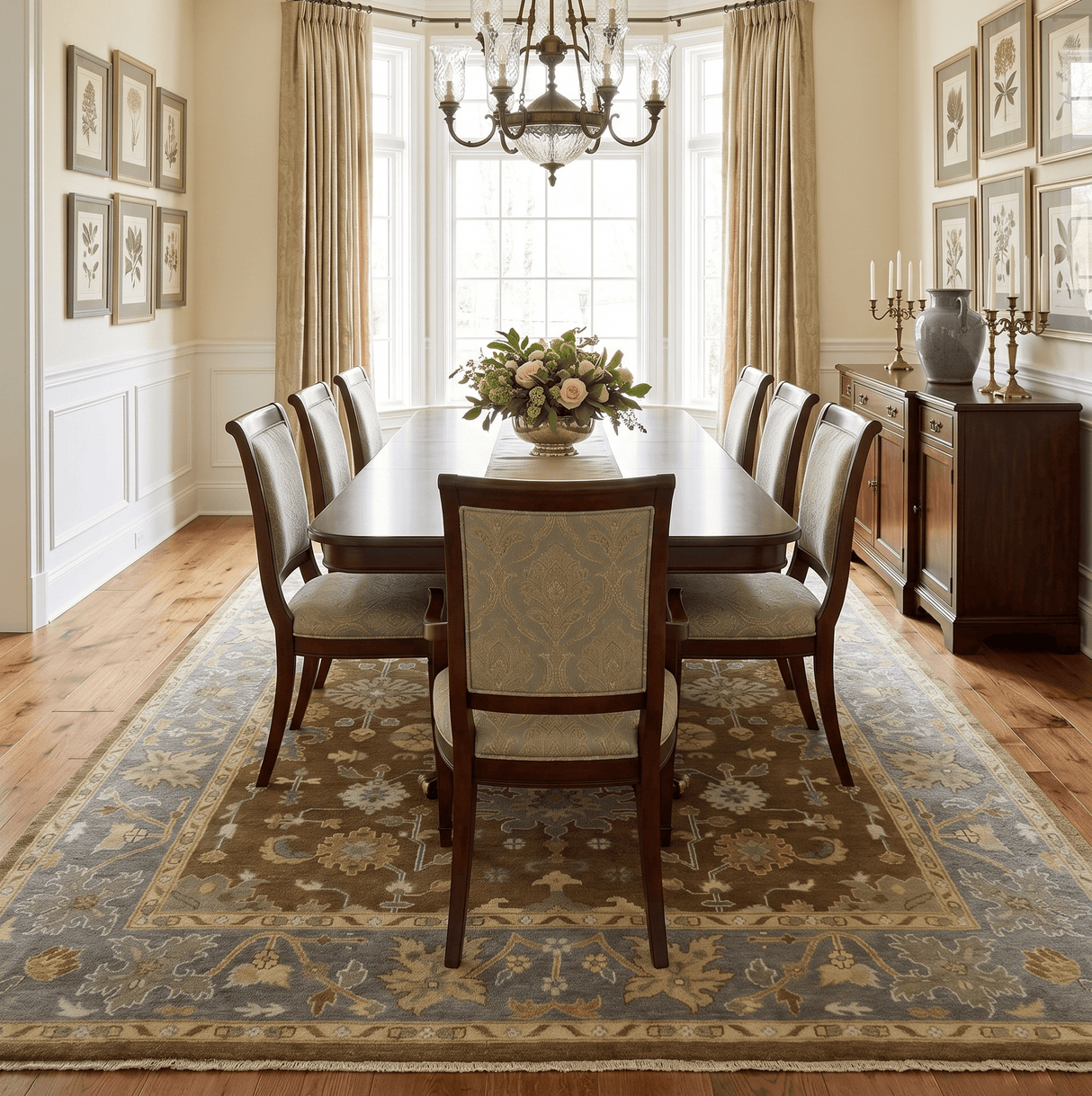 Antique Traditional Persian 8x10 Hand Knotted Brown and Gray Wool Rug