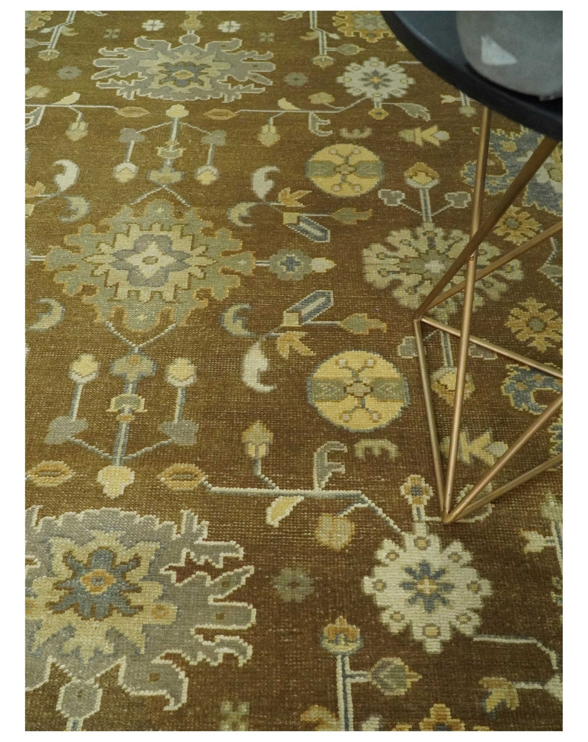 Antique Traditional Persian 8x10 Hand Knotted Brown and Gray Wool Rug