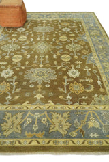 Antique Traditional Persian 8x10 Hand Knotted Brown and Gray Wool Rug