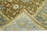 Antique Traditional Persian 8x10 Hand Knotted Brown and Gray Wool Rug