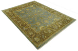Antique Traditional Persian Gray and Brown 8x10 Hand Knotted Wool Rug