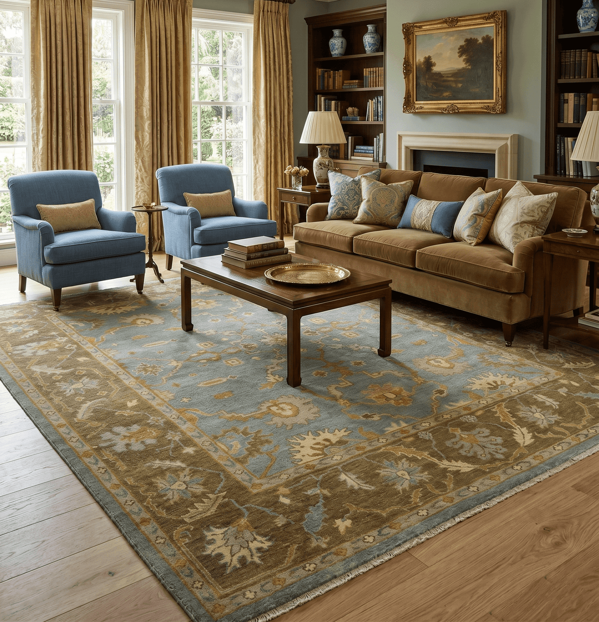 Antique Traditional Persian Gray and Brown 8x10 Hand Knotted Wool Rug