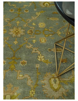 Antique Traditional Persian Gray and Brown 8x10 Hand Knotted Wool Rug