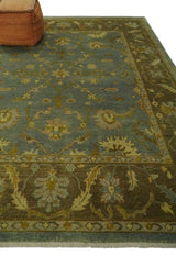 Antique Traditional Persian Gray and Brown 8x10 Hand Knotted Wool Rug