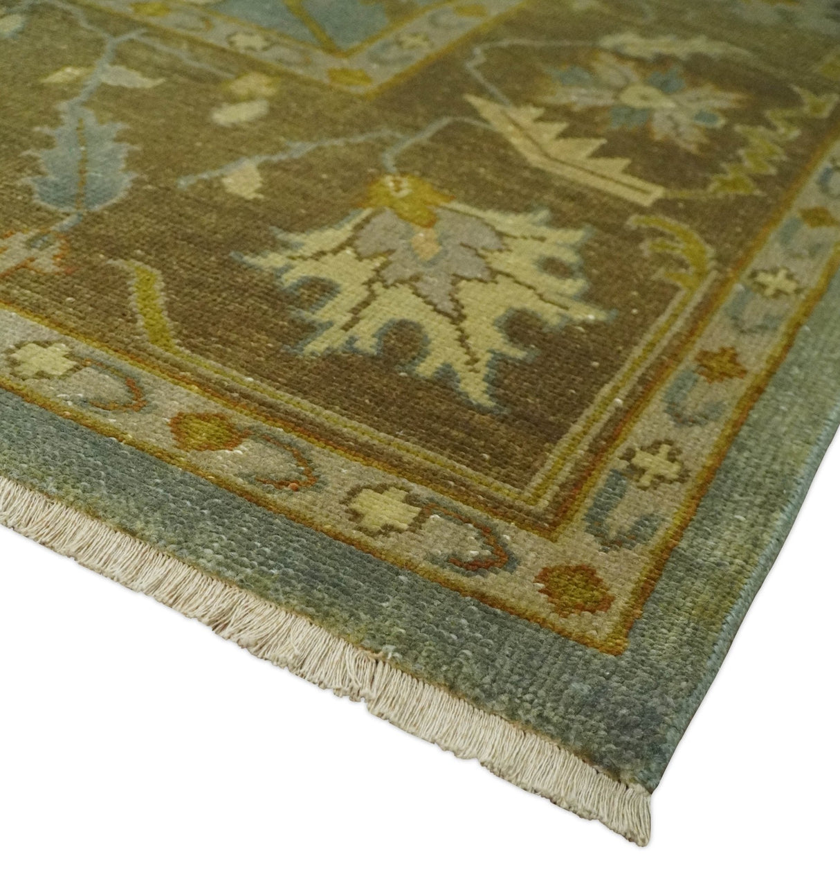 Antique Traditional Persian Gray and Brown 8x10 Hand Knotted Wool Rug