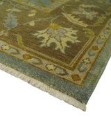 Antique Traditional Persian Gray and Brown 8x10 Hand Knotted Wool Rug