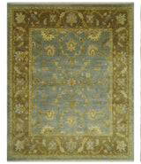 Antique Traditional Persian Gray and Brown 8x10 Hand Knotted Wool Rug