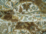 Antique Turkish 8x10 Hand Knotted Brown, Ivory and Blue Persian Rug | AC20810