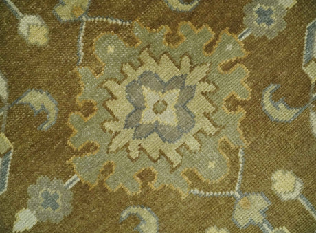 Antique Turkish Oushak 8x10 Hand Knotted Brown and Gray Persian Rug | AC23810