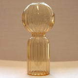 Apricot Ribbed Vase - Pair