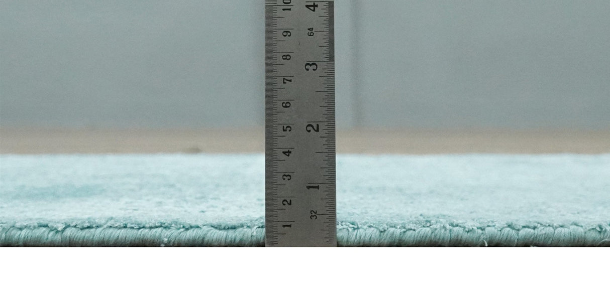 Aqua 2x4 Modern Geometrical Cross Square Hand Made Blue Art silk Area Rug | N4624-Area Rug-Parc Decor