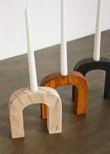 Arch Wooden Taper Candlestick Holder-Décor Collection-Parc Decor