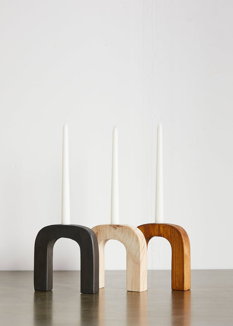 Arch Wooden Taper Candlestick Holder-Décor Collection-Parc Decor