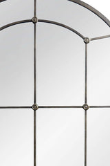 Arched Industrial Grid Wall Mirror-Mirror-Parc Decor