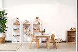 Arched Shelf (White + Natural) – 4-Tier Open Storage