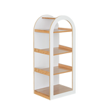 Arched Shelf (White + Natural) – 4-Tier Open Storage