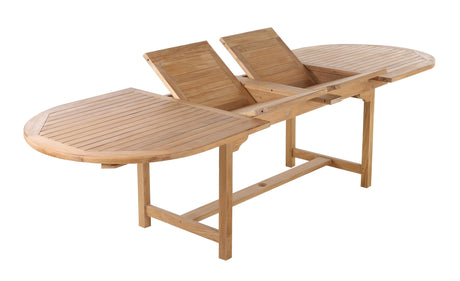 Åre Adjustable Natural Teak Outdoor Dining Table-Parc Decor