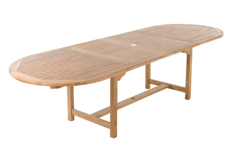Åre Adjustable Natural Teak Outdoor Dining Table-Parc Decor