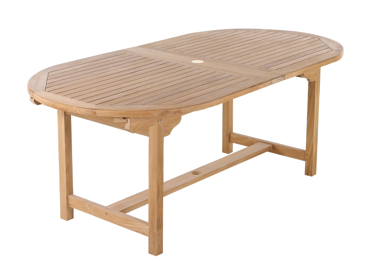 Åre Adjustable Natural Teak Outdoor Dining Table-Dining Table-Parc Decor