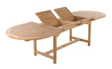 Åre Adjustable Natural Teak Outdoor Dining Table-Dining Table-Parc Decor