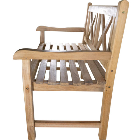Åre Natural Teak Outdoor Patio and Garden Bench-Parc Decor
