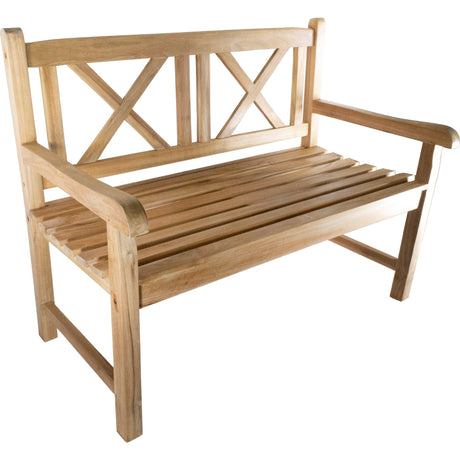 Åre Natural Teak Outdoor Patio and Garden Bench-Parc Decor