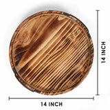 Aria Scorched Wood Serving Tray with Handles