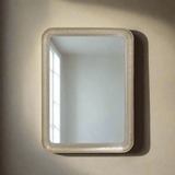 Art Deco Champagne Silver Wall Mirror with Beveled Glass-Wall Mirror-Parc Decor