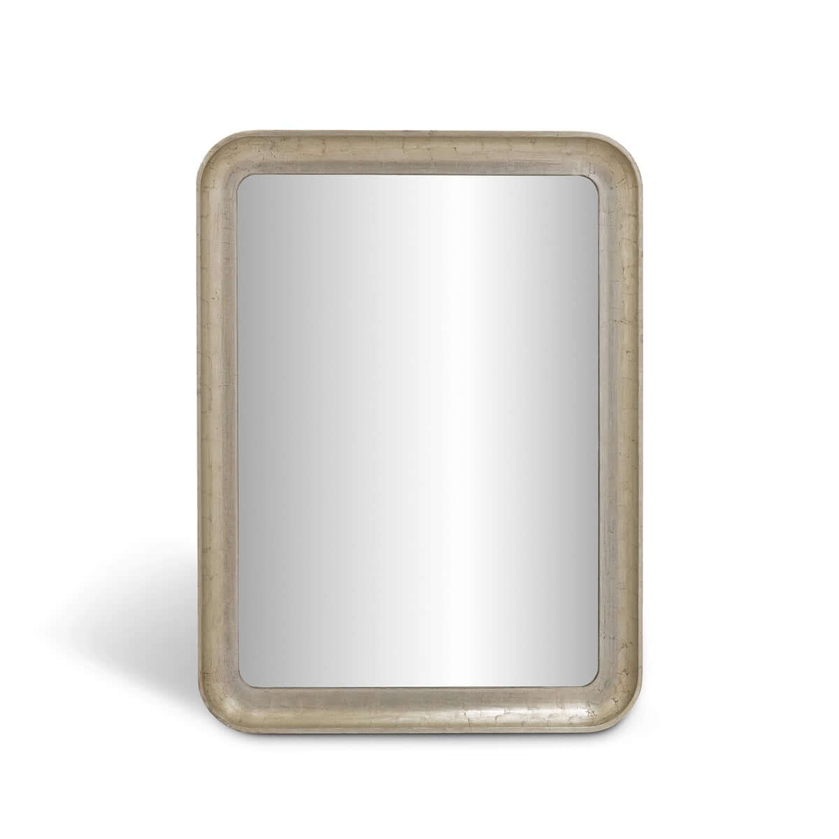 Art Deco Champagne Silver Wall Mirror with Beveled Glass-Wall Mirror-Parc Decor