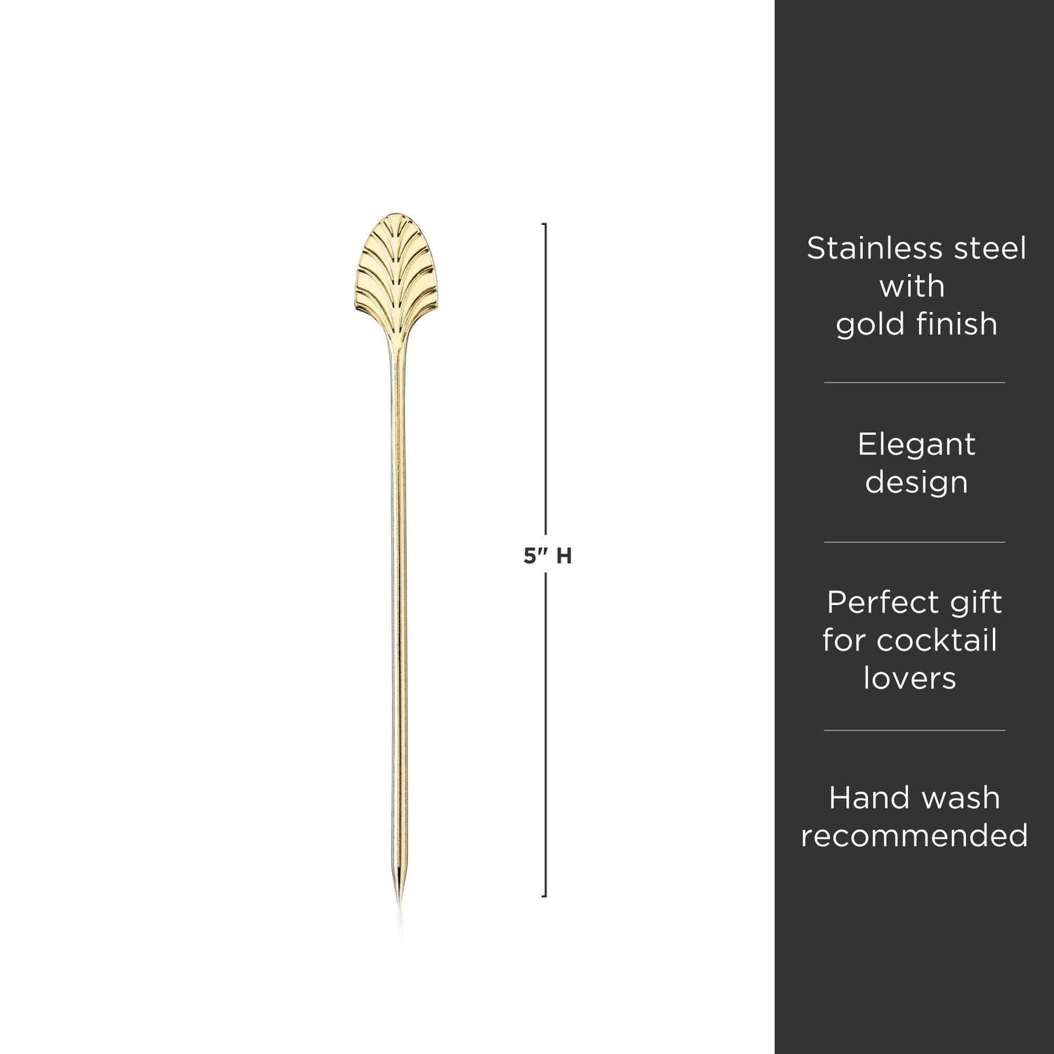 Art Deco Cocktail Picks in Gold Set of 4-product_type::metal_cocktail_picks-Parc Decor