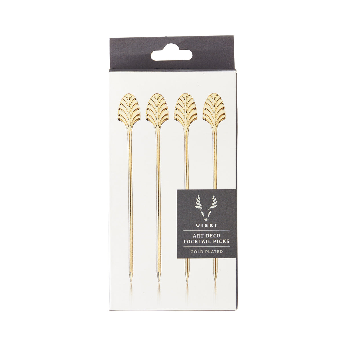 Art Deco Cocktail Picks in Gold Set of 4-product_type::metal_cocktail_picks-Parc Decor
